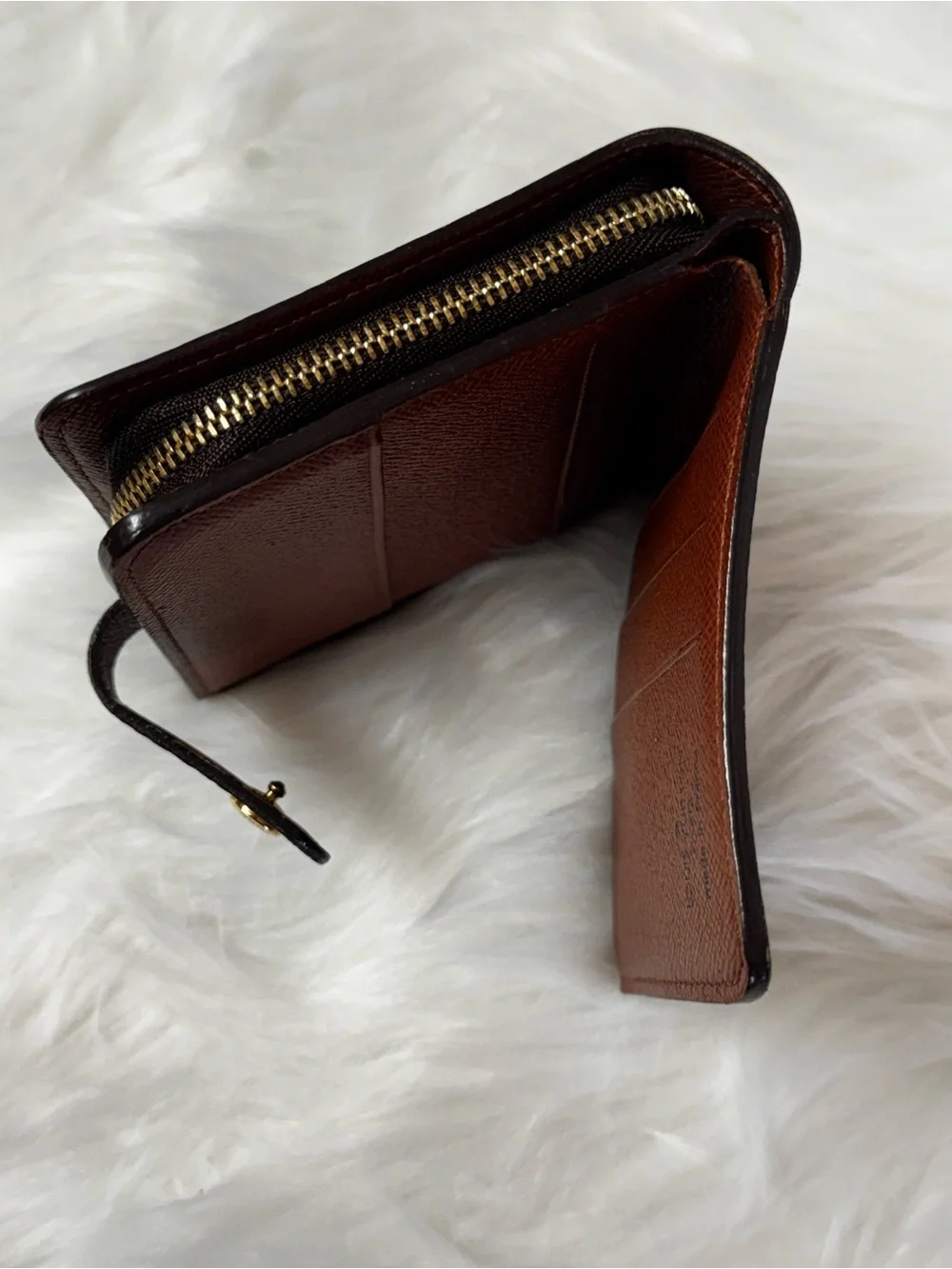 Louis Vuitton LV Monogram Compact VTG Zip Wallet Coin Compartment with Dust Bag
